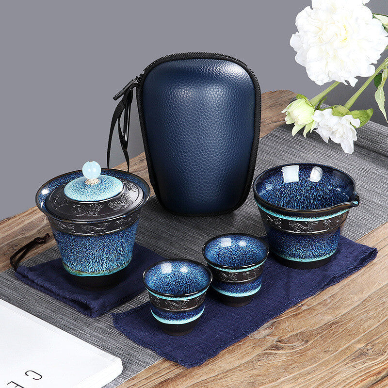 Chinese Kung Fu Travel Tea Set Ceramic Teapot Teacup Teaset Set Tea Ceremony