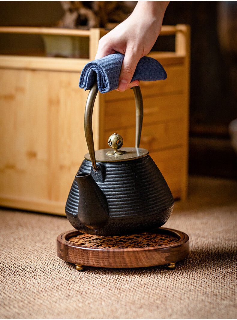 Walnut wood tea tray, handmade tea pot tray, kung fu tea accessories-