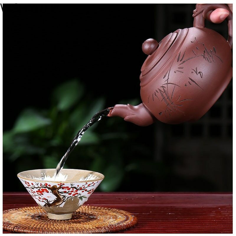 450ml Chinese Yixing Teapot Purple Clay Tea Pot Handmade Household Tea Set