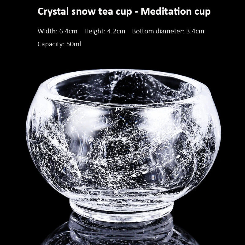 Crystal Glass Snowflake Tea Cup Heat-resistant Thickened Glazed Tea Cup Tea Set