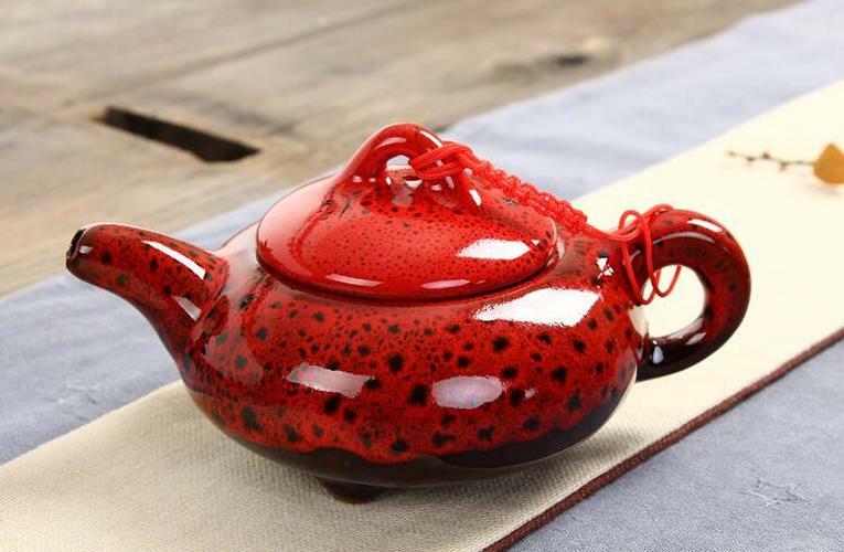 7pcs/set Tea Cups Tea Pot Creative KungFu Tea Service Ceramic Red Glaze Tea Set