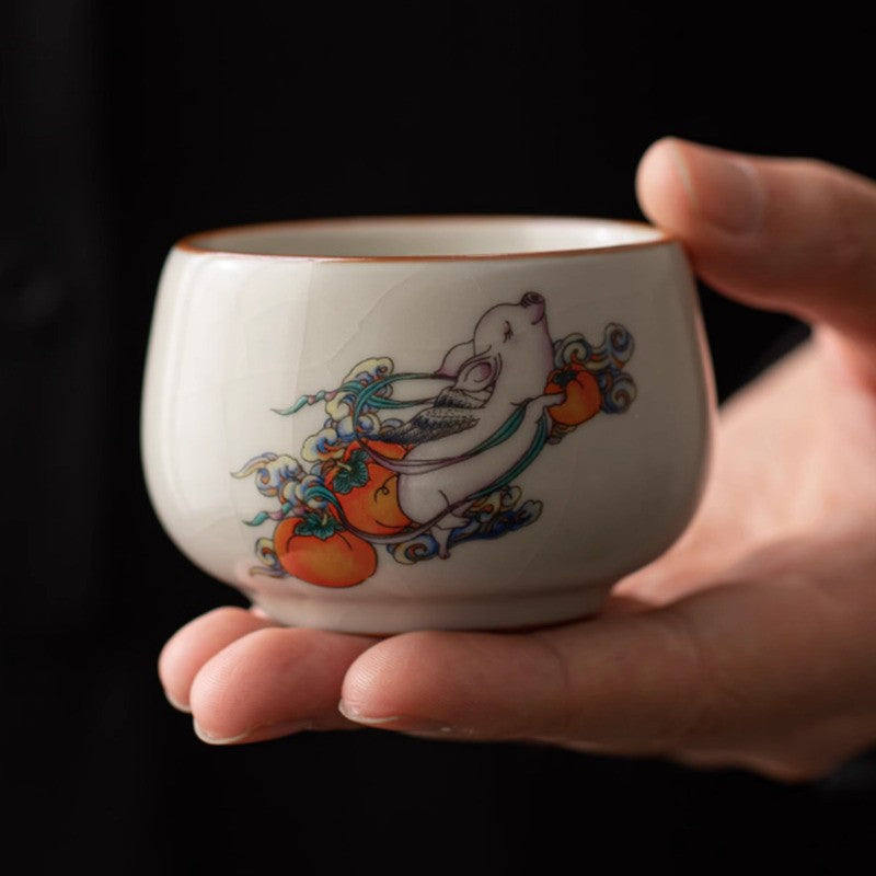 5.5cm Ceramics Teacup Master's Cup Single Cup Tea Tasting Cup Tea Cup Ornament