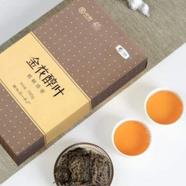 Hunan Anhua Golden Flower Dark Brick Tea Fu Zhuan Dark Tea Fu Brick Tea 760g