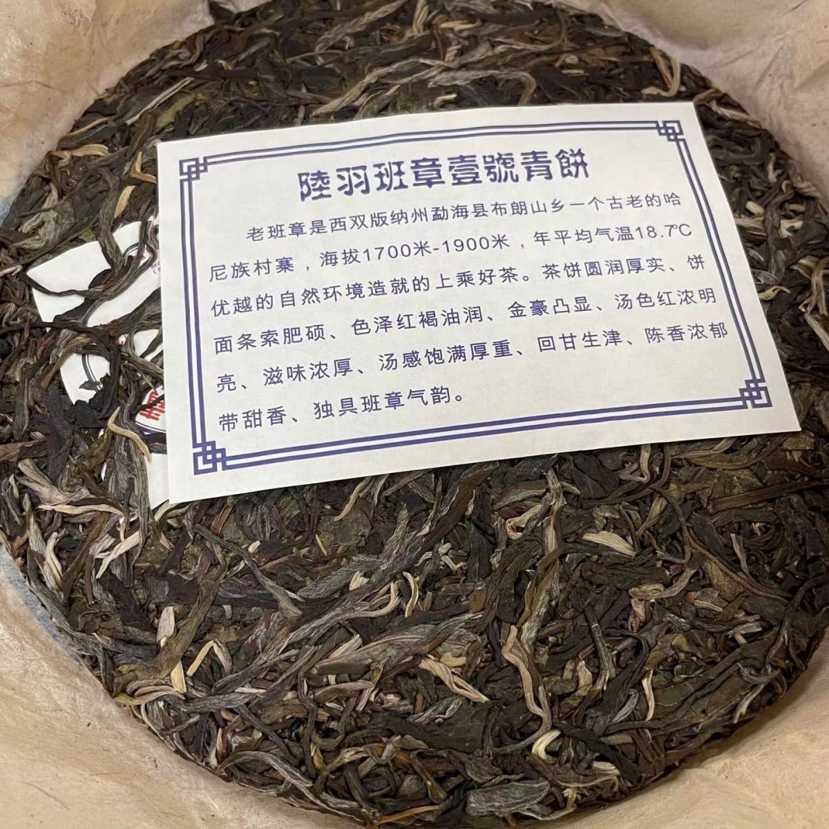 2017 Yunnan LUYU Ban Zhang Puer Raw Tea Old Pu'er Tea Shen Pu-erh Tea 357g