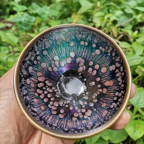 Tea Ware Tea Cup Jianzhan Chinese Tea Bowl Tenmokus With Colorful Glaze 00811