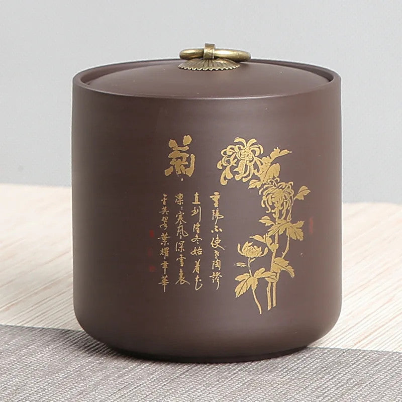 Purple Clay Tea Tin Sealed Pot Tea Container Yixing Zisha Teaware Accessories