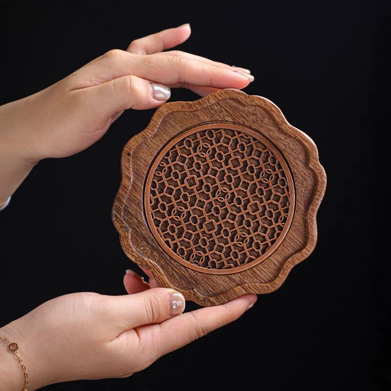 Traditional Tea Tray Teapot Teacup Solid Wood Tray Mat Cup Trays Accessories