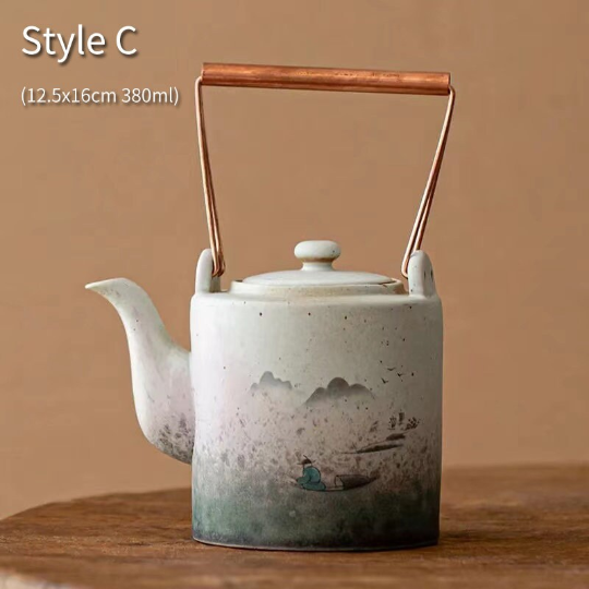 Ceramic Teapots Crane Pottery Tea Pot for Tea Lovers