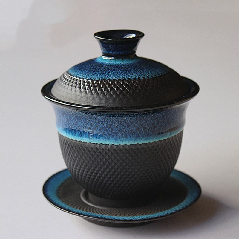 Dehua Kiln change Ceramic Gaiwan Tea cup Handmade Tea tureen Chinese Retro Tea