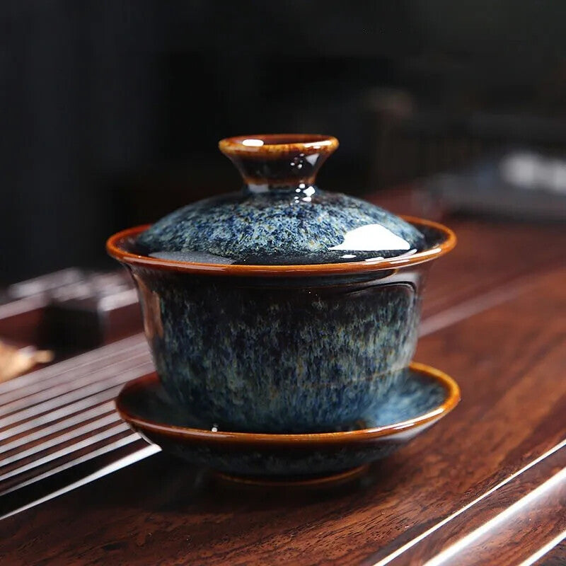 160ml Ceramic Kung Fu Tea Set Kiln Change Gaiwan Tea Bowl Tea Cup Home Tea Maker