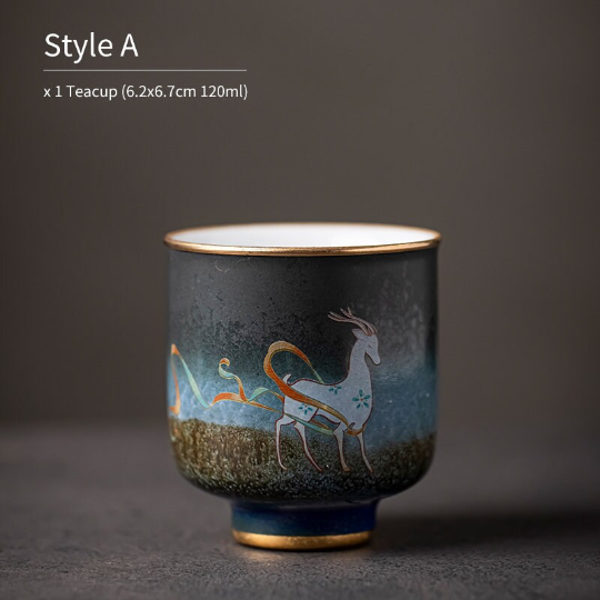 Deer Ceramic Teacup Cute Panda Tea Cup 100ml