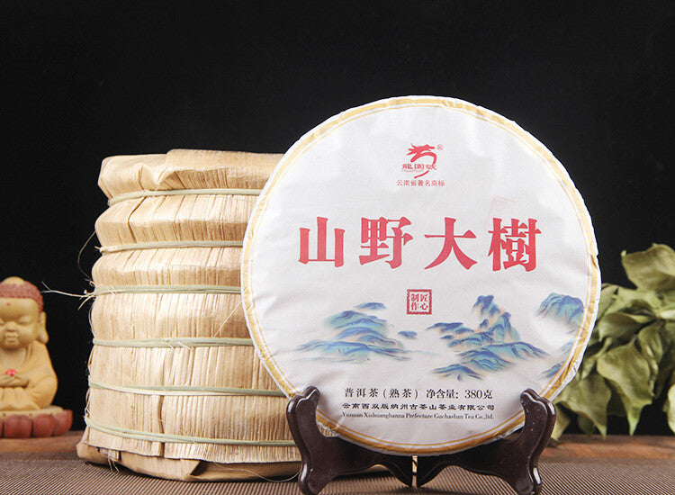 Long Yuan No. Pu'er Ripe Tea Cake Ancient Tree Yunnan Seven Seeds Cake 380g/cake