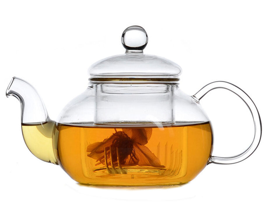 Heat Resistant Glass Teapot Flower Tea Pot with Infuser Tea Leaf Herbal Coffee