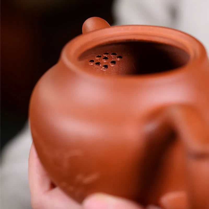 370ml Purple Clay Teapot Handmade Yixing Raw Ore Clear Cement Large-capacity Teapot Quality Teapot Kungfu Tea Set Cute Teapot