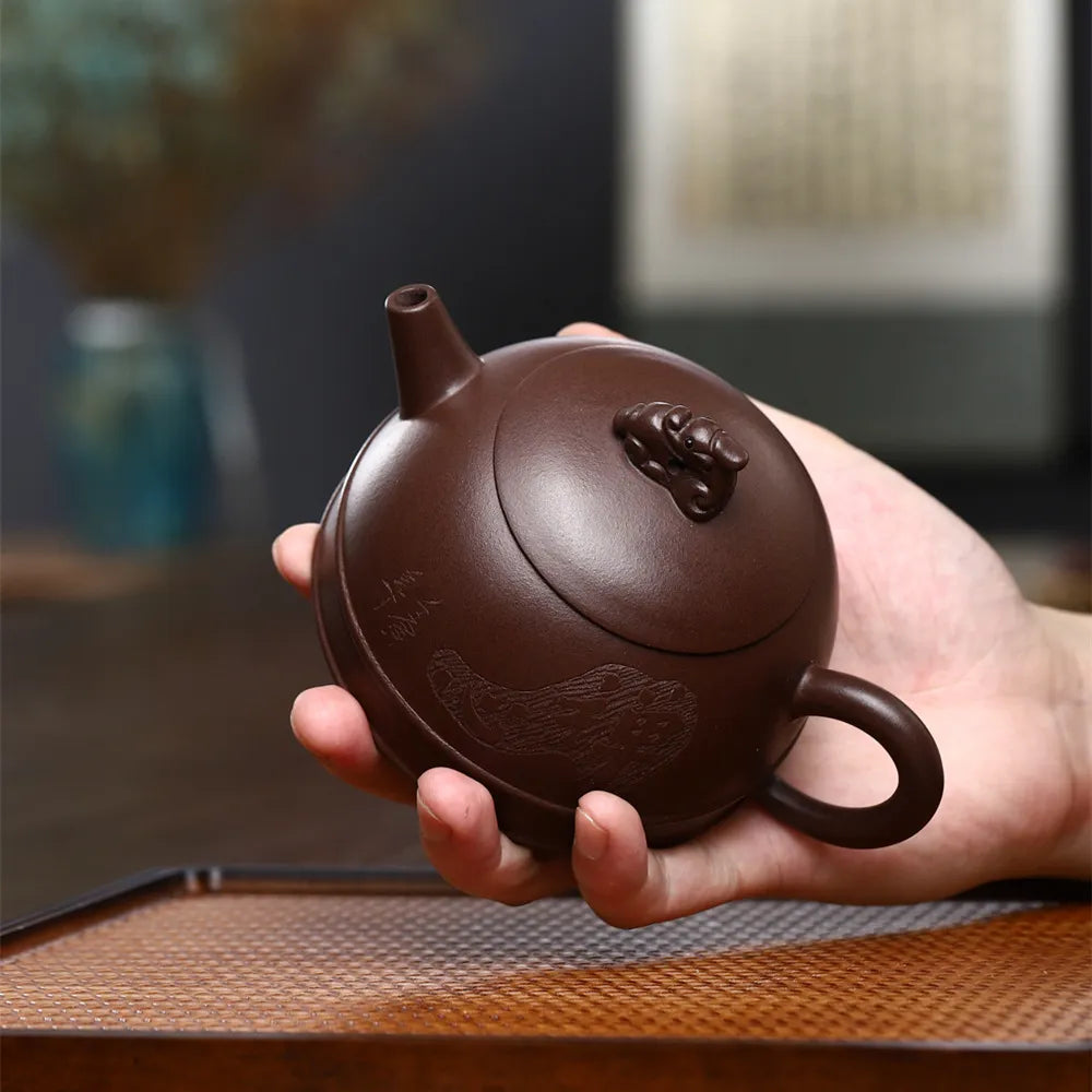 280cc Yixing Purple Clay Teapot Chinese Famous Artists Handmade Xishi Tea Pot Beauty Kettle Zisha Tea Set Teaware