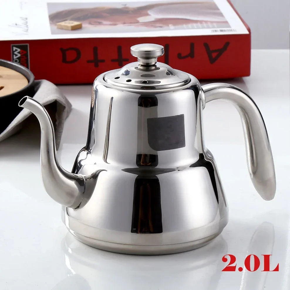 1.5L/2.0L Stainless Steel Teapot Restaurant Household Tea Infuser With Tea Strainer Kettle For Induction Cooker Flower Tea Pot