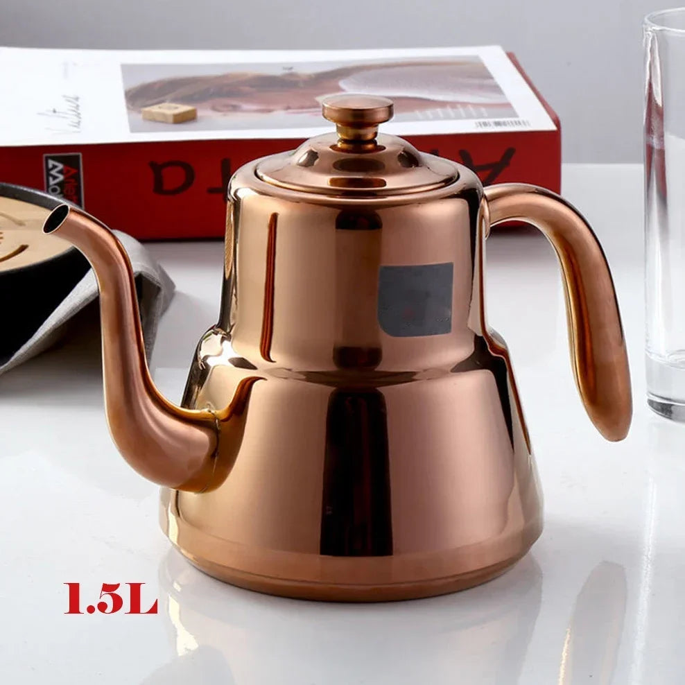 1.5L/2.0L Stainless Steel Teapot Restaurant Household Tea Infuser With Tea Strainer Kettle For Induction Cooker Flower Tea Pot