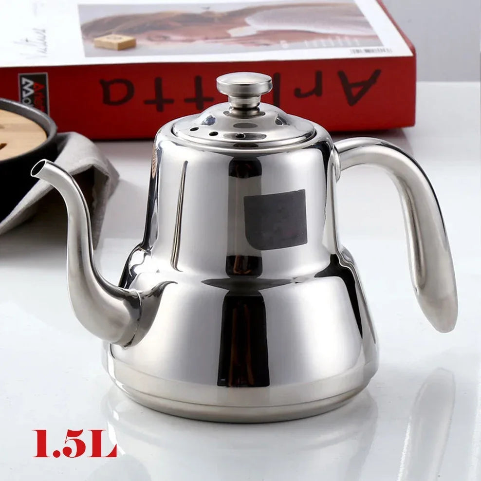 1.5L/2.0L Stainless Steel Teapot Restaurant Household Tea Infuser With Tea Strainer Kettle For Induction Cooker Flower Tea Pot