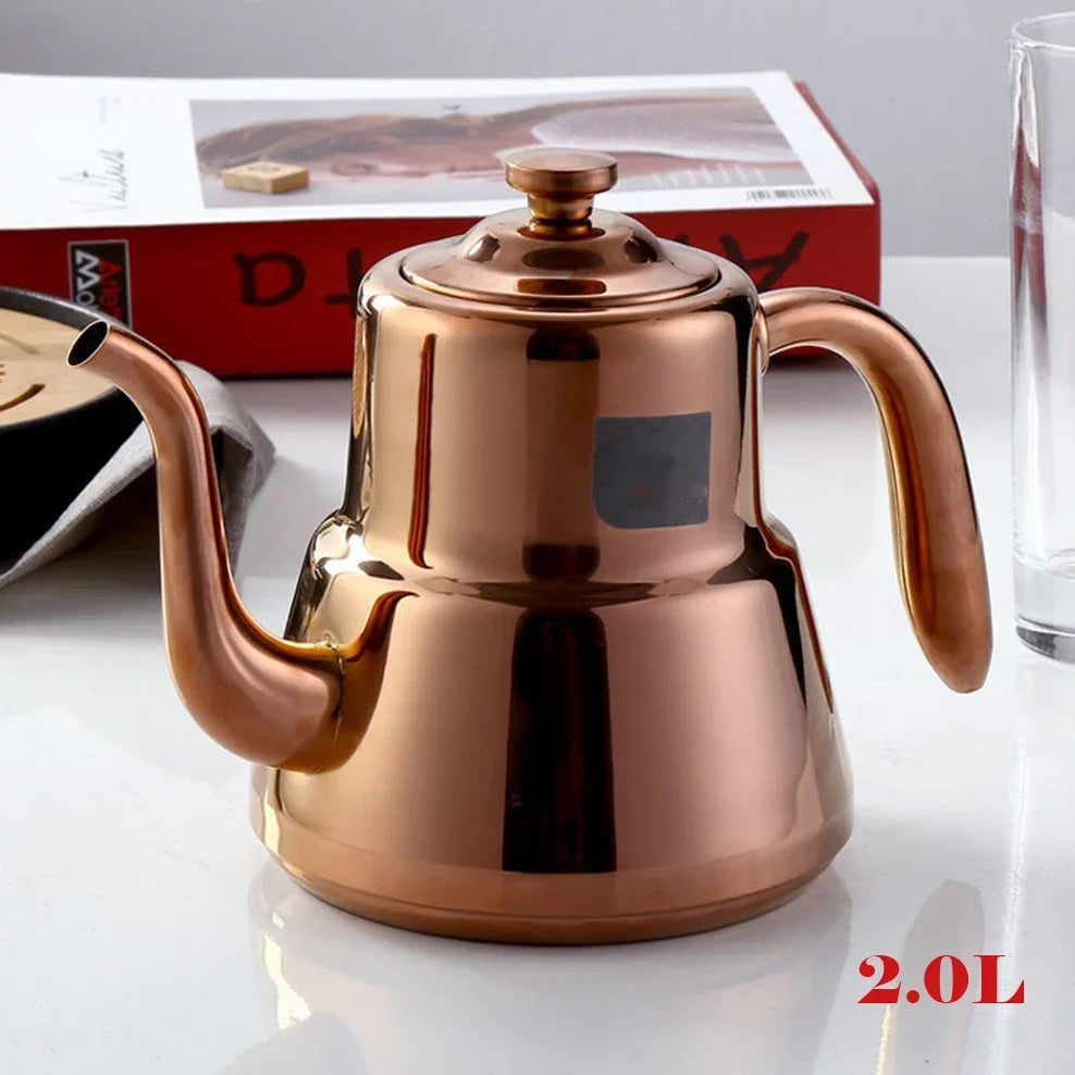 1.5L/2.0L Stainless Steel Teapot Restaurant Household Tea Infuser With Tea Strainer Kettle For Induction Cooker Flower Tea Pot