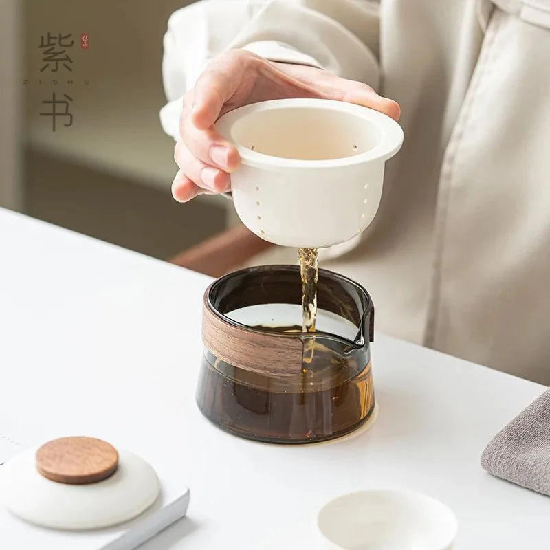 1 Bowl 3 Cups Zen Teapot and Tea Cup Set Kit Household Tea Making Travel Tea Set Outdoor Portable Bag Chinese Tea Set Supplies