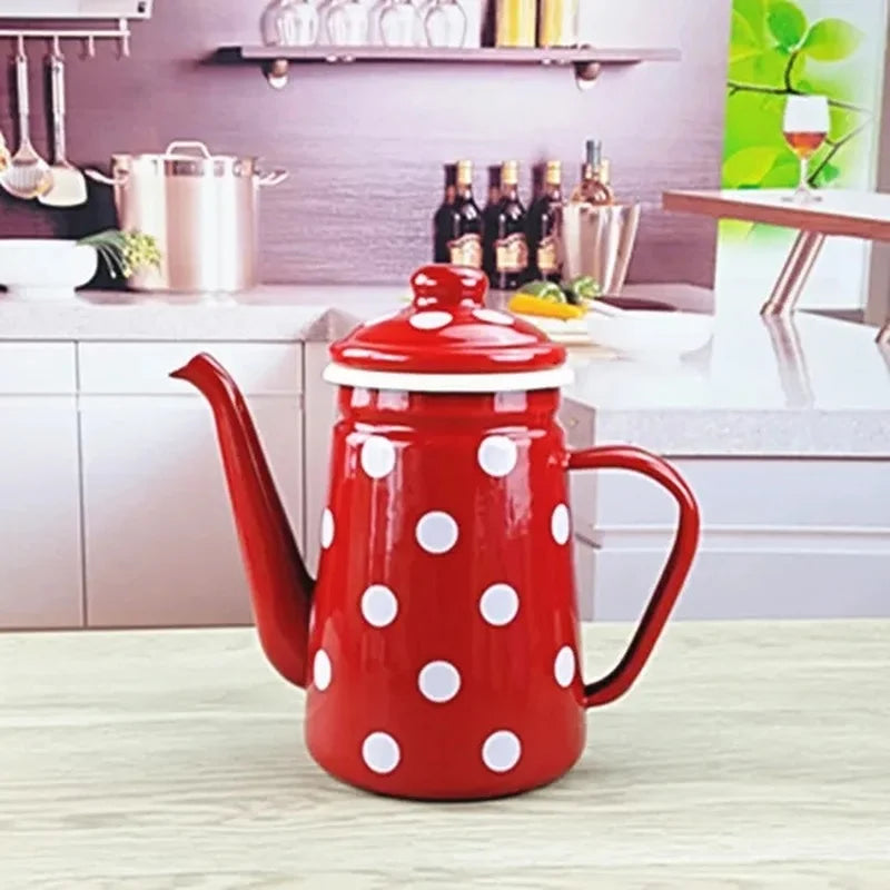 1000ml Enamel Teapot Vintage Loose Leaf Tea Coffee Tea Water Pot Kettle Ceramic Teapot Tea Sets Tea Infuser Tea Pot Set