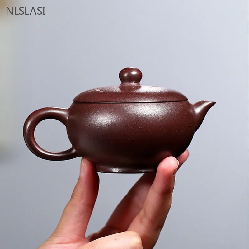 100ml Classic Yixing Purple Clay Tea Pot Hand Carving Filter Tea Kettle Chinese Zisha Teaware Accessories Custom Beauty Tea Set