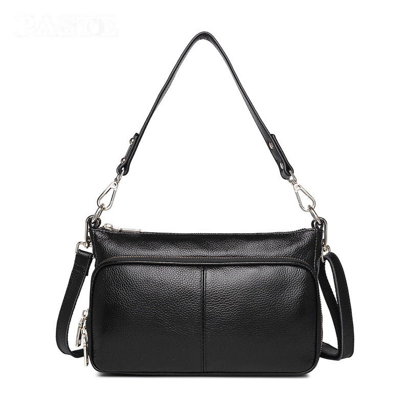 Genuine Top Layer Cowhide Soft Leather Small Crossbody Bag for Women, New Versatile Shoulder Top Handle Purse, Trendy Multifunctional Handbag 0170 for Ladies
