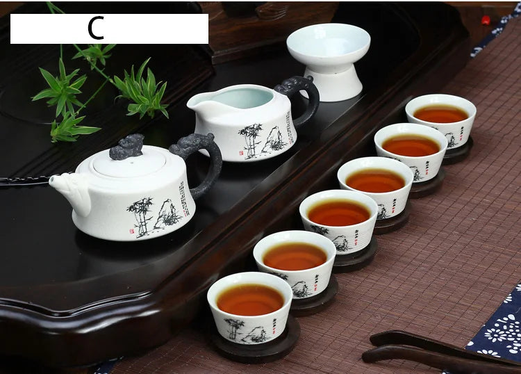 10pcs/set Snow glaze tea sets,6 tea cups and 1 tea pot, ChineseTravel Kung Fu teaset. hot sales of Ceramic tea set.Coffee cup