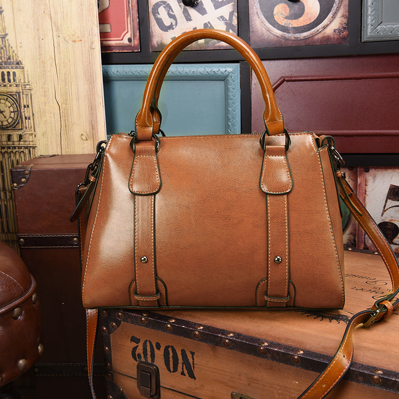 New Spring Summer Korean Style Genuine Leather Bag, Fashionable Crossbody Shoulder Purse, Trendy Handbag for Women