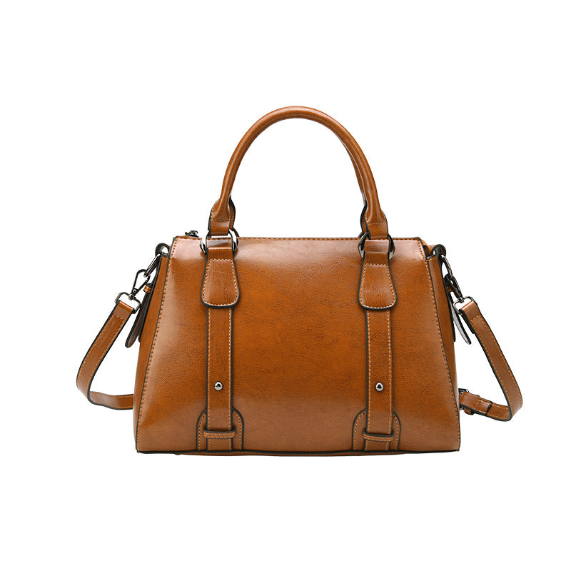 New Spring Summer Korean Style Genuine Leather Bag, Fashionable Crossbody Shoulder Purse, Trendy Handbag for Women