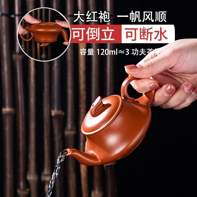 120CC Chinese Ore Beauty Kettle Yixing Clay Teapot Puer Tea Set Spherical Tea Pot Kung Fu Zisha Teaware