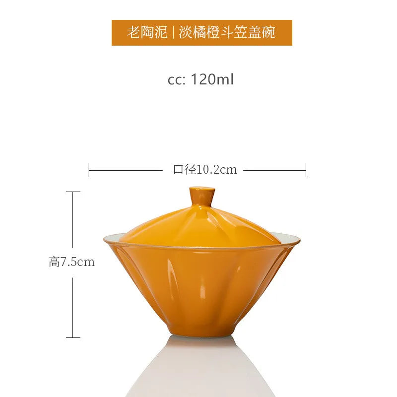 120ml Antique Ceramic Tea Cup Handmade Portable Gaiwan Tea Bowl Household Beauty Tea Infuser Chinese Tea Set Accessories