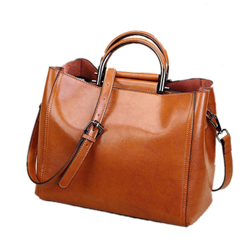 Genuine Leather Large Mom Tote Bag for Women, New Multifunctional Shoulder Crossbody Top Handle Handbag, Versatile Everyday Purse for Ladies