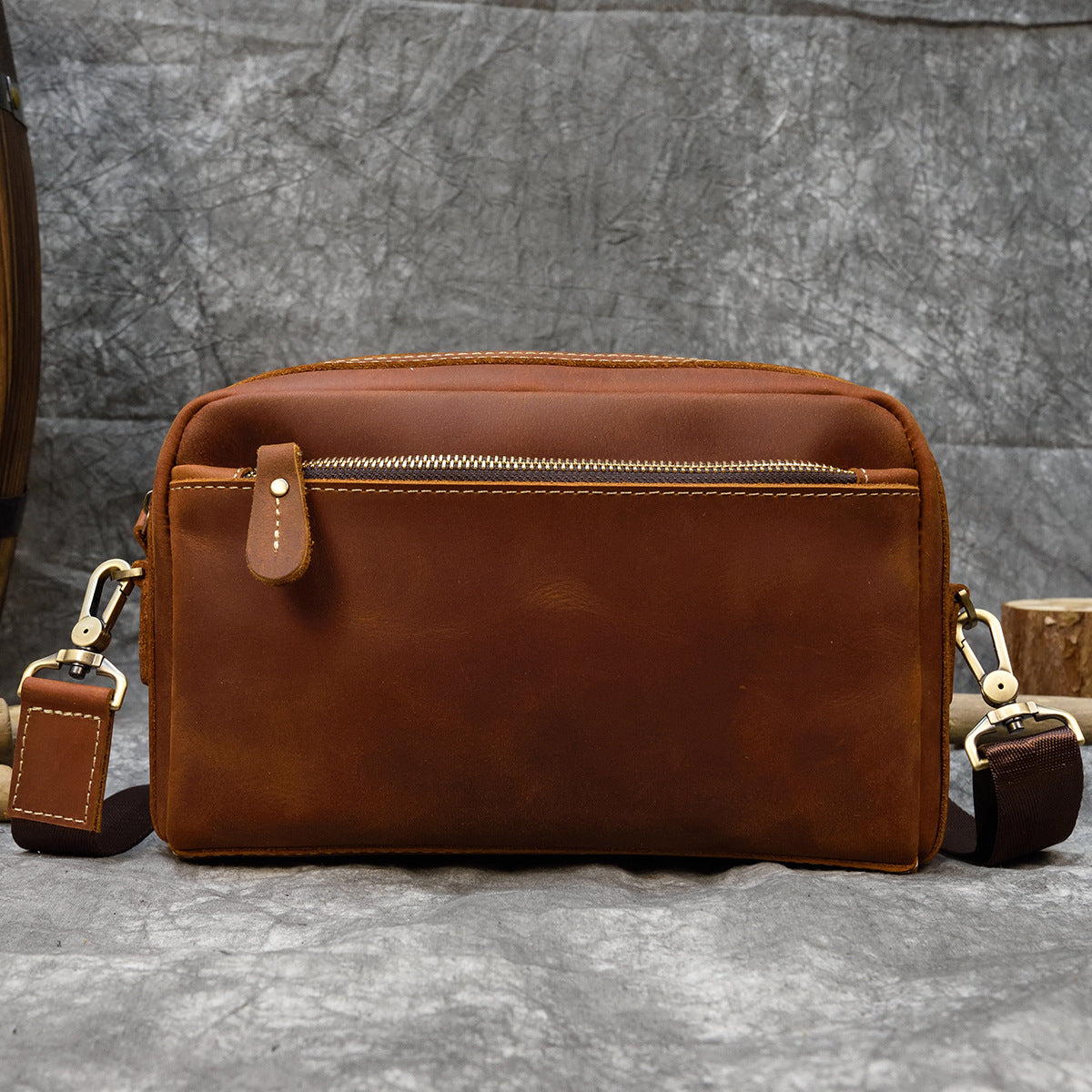 Genuine Crazy Horse Cowhide Clutch Bag for Men and Women, Vintage Storage Pouch, Top Layer Leather Shoulder Crossbody Purse for Ladies and Gentlemen
