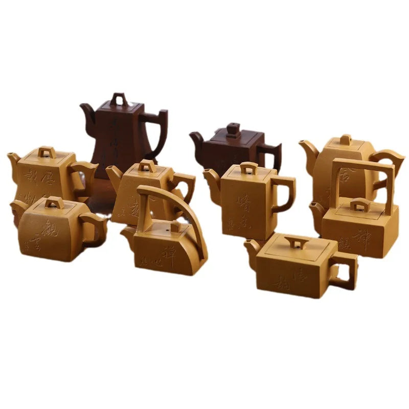130cc  Authentic Yixing Purple Clay Teapots Famous Handmade Tea Pot Raw Ore Bean Sand Kettle Chinese Zisha Tea Set Teaware