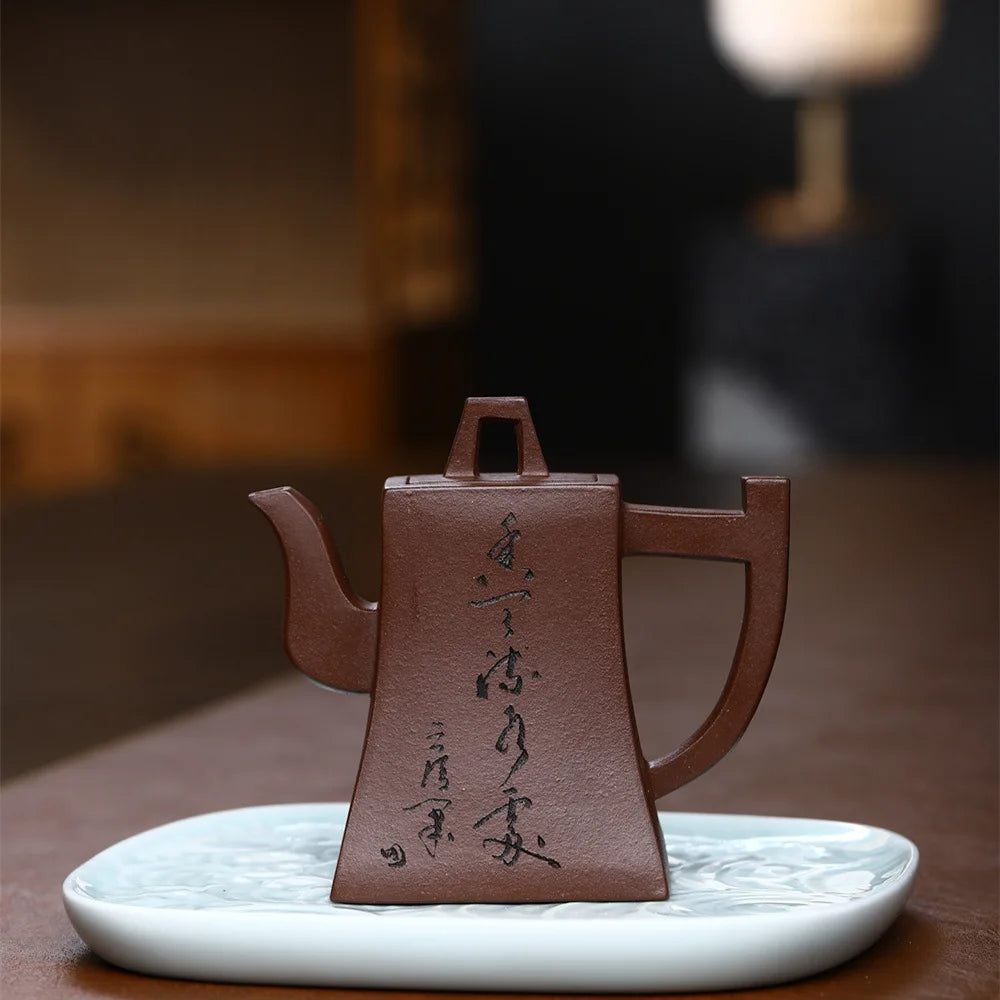 130cc  Authentic Yixing Purple Clay Teapots Famous Handmade Tea Pot Raw Ore Bean Sand Kettle Chinese Zisha Tea Set Teaware