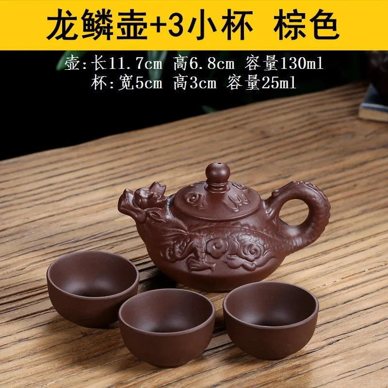 130cc Authentic yixing teapot dragon tea pot capacity purple clay tea set kettle kung fu teapot