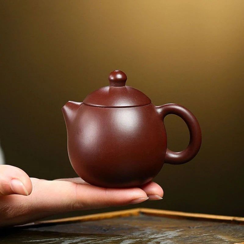130ml Chinese Yixing Famous Purple Clay Teapots Handmade Dragon Egg Tea Pot Raw Ore Purple Zhu Mud Kettle Zisha Tea Set Teaware