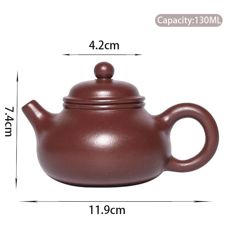 130ml Chinese Yixing Purple Clay Teapots Handmade Tea Pot Raw Ore Beauty Kettle Famous Zisha Tea Set Teaware Gift