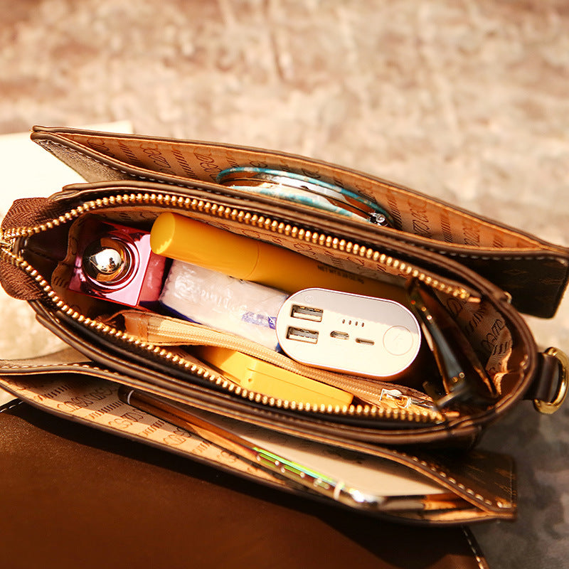 Genuine Leather Small Square Bag for Women, New Korean Fashion Versatile Shoulder Crossbody Purse, Minimalist Everyday Handbag for Ladies
