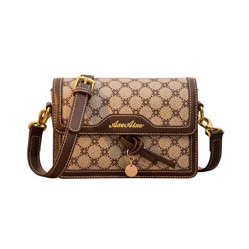 Genuine Leather Small Square Crossbody Bag for Women, New Fashionable Versatile Shoulder Purse, Trendy Mini Handbag for Ladies