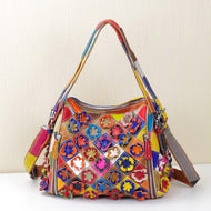 Genuine Top Layer Cowhide Handmade Color Block Handbag for Women, New Arrival Top Handle Crossbody Purse, Trendy Casual Bag for Ladies