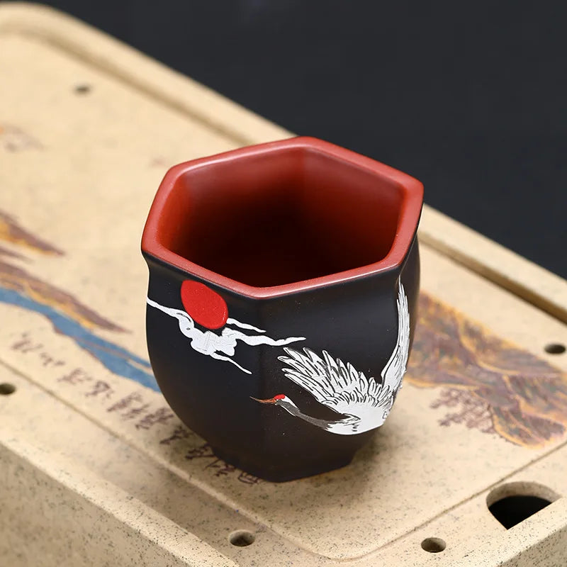140ml YiXing Purple Clay Tea Cup China Kung Fu Tea Set Large Tea Cup Oolong Tea Pu'er Tea Tea Cup