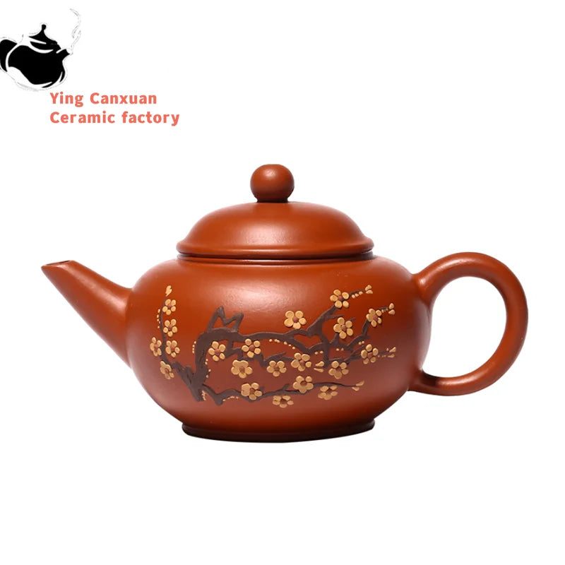 140ml Yixing Purple Clay Teapots Famous Handmade Plum blossom Tea Pot Kettle Chinese Dahongpao Teaware Tea Set Gifts Customized
