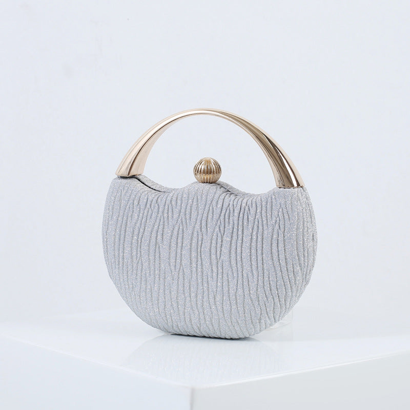 Chic Vintage Glitter Arc Evening Bag for Women, A Beaded Top-Handle Banquet Purse Perfect for Weddings Parties & Formal Dresses