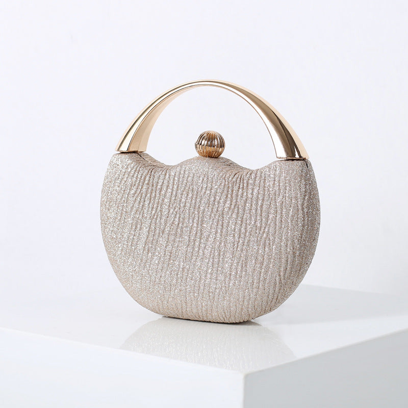 Chic Vintage Glitter Arc Evening Bag for Women, A Beaded Top-Handle Banquet Purse Perfect for Weddings Parties & Formal Dresses