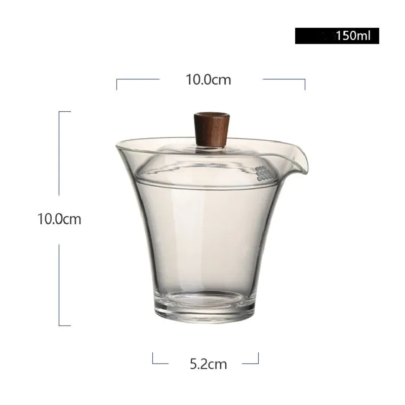 150ML Transparent Glass Cover Bowl Tea Tureen Special Tea Set for Green Tea Kung Fu Tea Bowl Single Non-hot Tea Maker Gaiwan