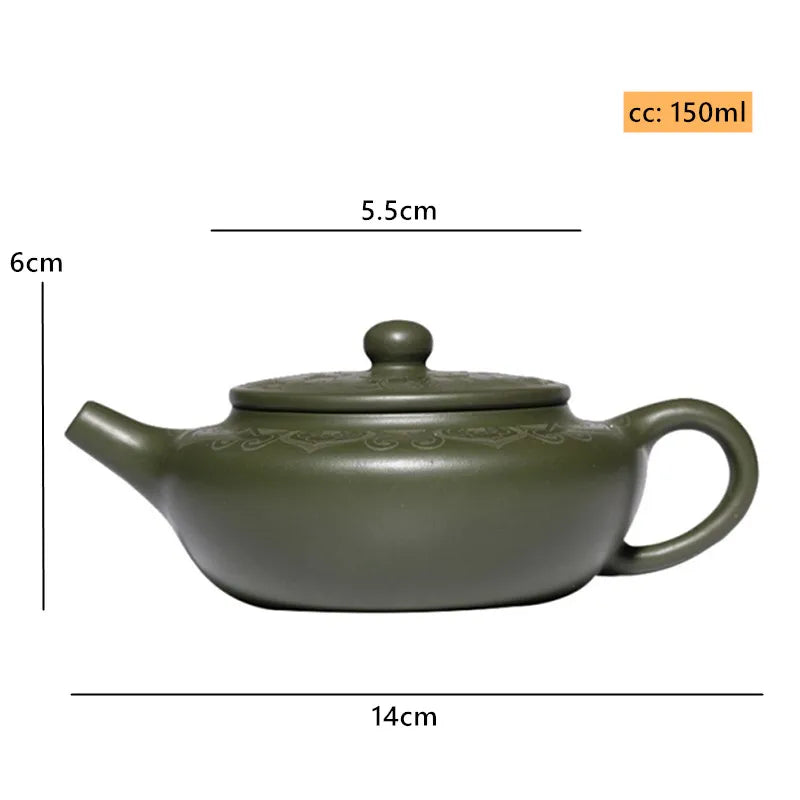 150ml Antique Yixing Purple Clay Teapot Raw Ore Green Mud Filter Tea Infuser Handmade Beauty Tea Pot Chinese Zisha Teaware