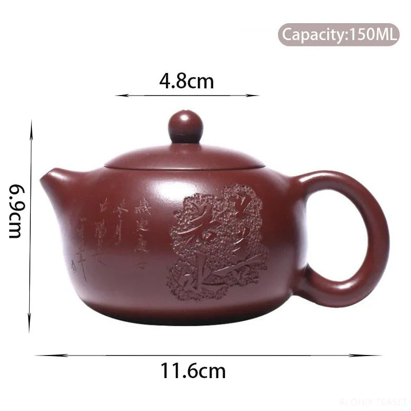 150ml Yixing Purple Clay Xishi Teapot Famous Handmade Tea Pot Authentic Zisha Tea Set Kettle Chinese Tea Ceremony Gifts