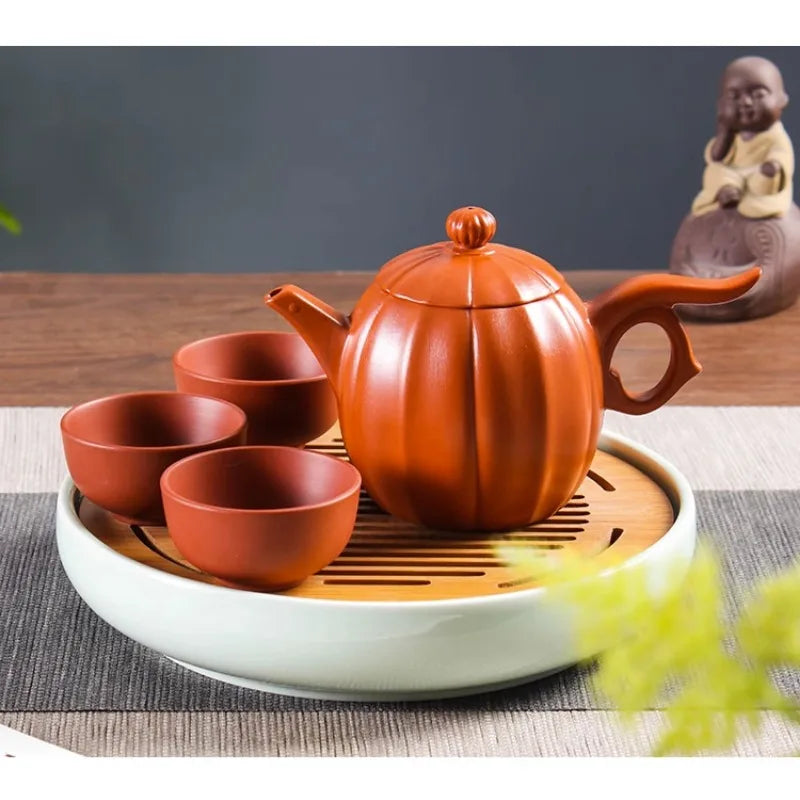 150mlml Chinese Yixing Purple Clay Tea Pot Raw Ore Zhu Mud Beauty Tea Infuser Handmade Filter Teapot Tradition Zisha Tea Set